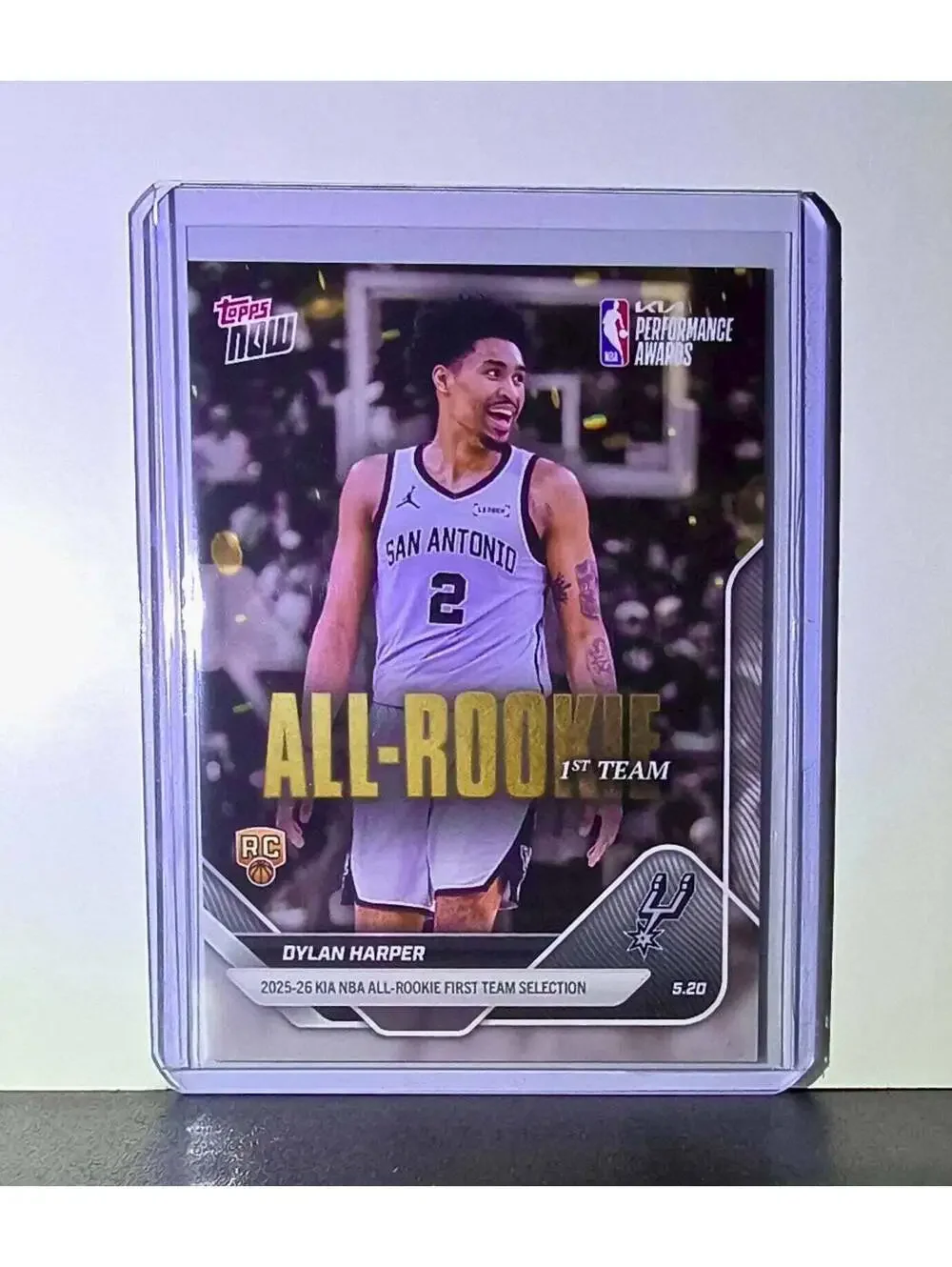 Dylan Harper Rookie 2025-26 Topps Now NBA All-Rookie 1st Team San Antonio Spurs